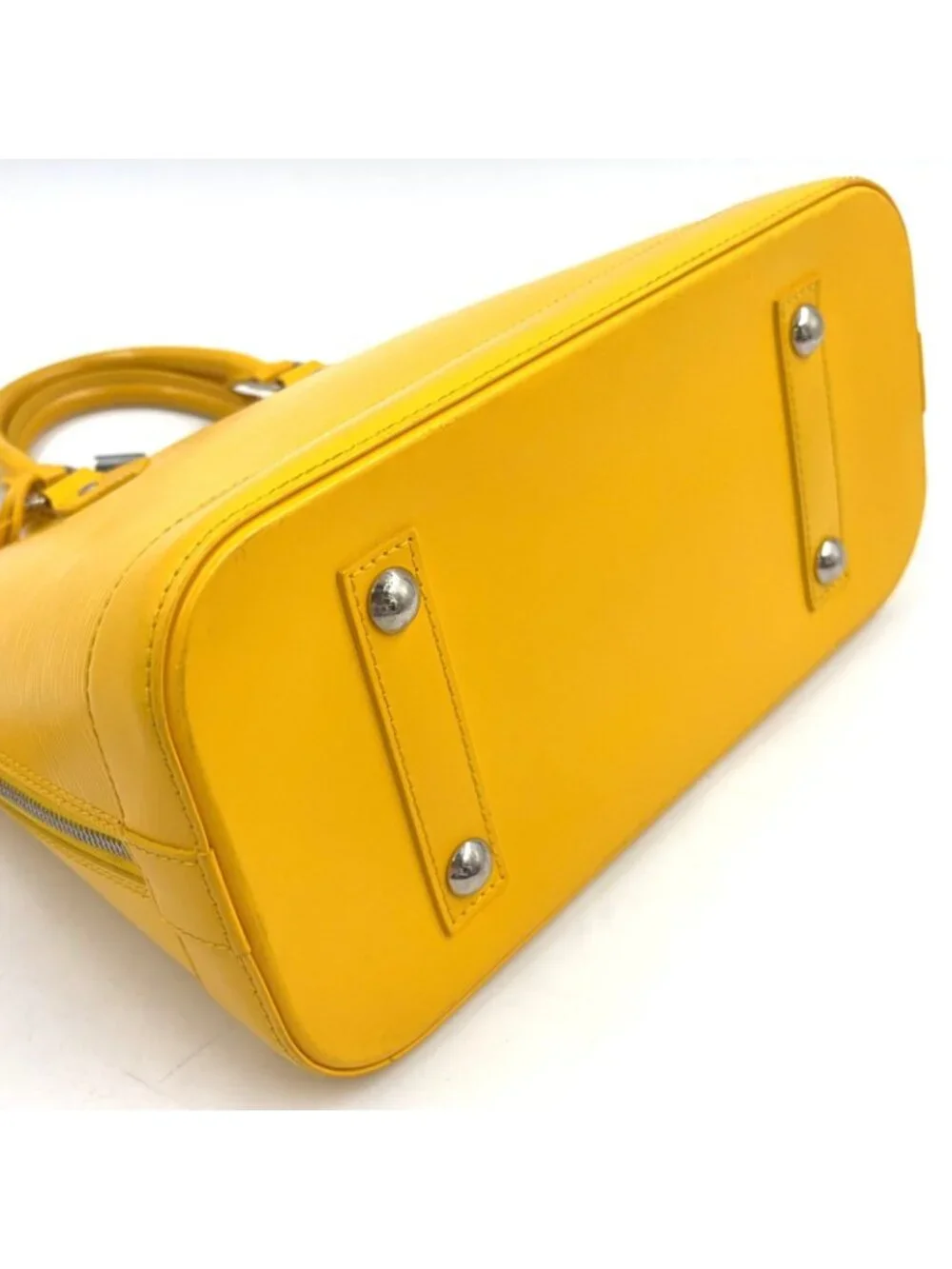 Louis Vuitton Alma PM Epi Citron Leather Yellow Handbag Silver